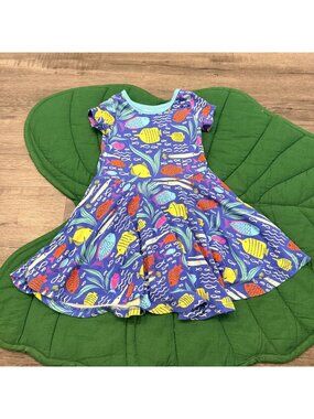 Coco Moon Hawaii Bamboo 2T Gone Snorkeling Fish Print Twirl Dress